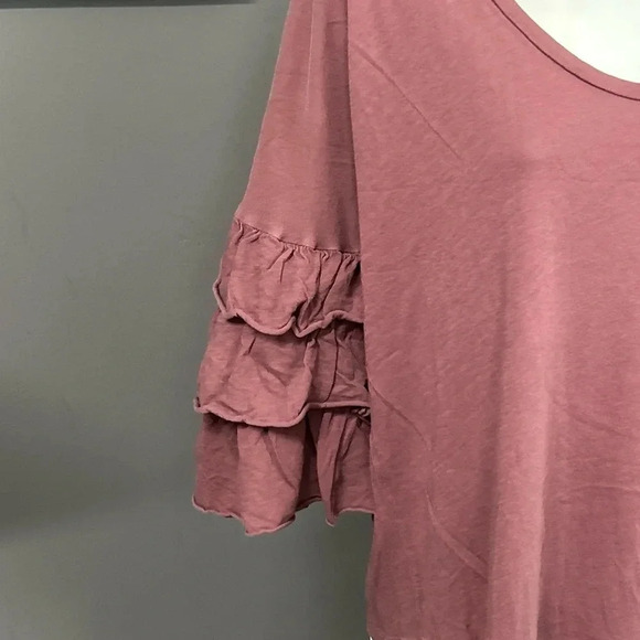 Women's Medium Popover Cropped Top Stretch Tiered Boho Fairycore Grunge - Picture 2 of 13